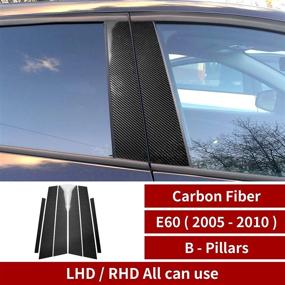 img 3 attached to 6PCS Real Carbon Fiber Car Window B C Pillars Stickers Compatible With BMW E60 2004 2005 2006 2007 2008 2009 2010 Accessories