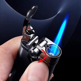 img 2 attached to Laicengo Jet Torch Lighter - Punch, Visible Gas Tank, Adjustable Blue Flame - Windproof Lighter for Men/Father/Husband (Flue Not Included)