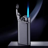 laicengo jet torch lighter - punch, visible gas tank, adjustable blue flame - windproof lighter for men/father/husband (flue not included) logo