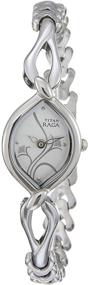 img 4 attached to 🌸 Titan Raga Women's Watches - Analog Quartz Wristwatch - Silver Metal Strap, Oval Face with Floral Details - Perfect Gift for Her