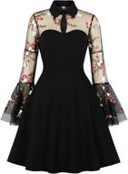 👗 wellwits women's keyhole sleeve cocktail dress - women's fashion clothing logo