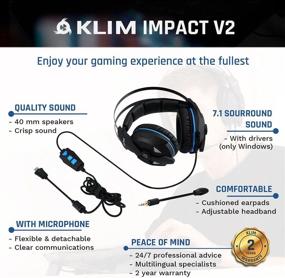 img 3 attached to KLIM Impact - USB Gaming Headset - 7.1 Surround Sound + Active Noise Cancellation - High Definition 💥 Audio + Powerful Bass - Video Games Headphones Audifonos with Microphone for PC Gamer PS4 - Noise Cancelling Optimized