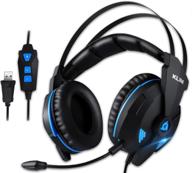 klim impact - usb gaming headset - 7.1 surround sound + active noise cancellation - high definition 💥 audio + powerful bass - video games headphones audifonos with microphone for pc gamer ps4 - noise cancelling optimized logo