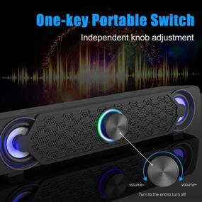 img 2 attached to 🔊 Smalody Computer Speakers: Mini LED Soundbar for Gaming, Laptop, Desktop, Notebook - Enhanced Audio Experience!