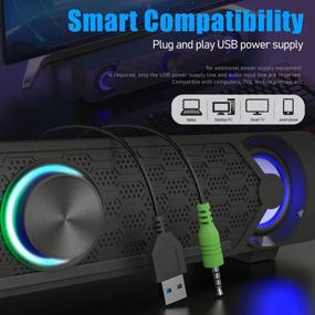 img 1 attached to 🔊 Smalody Computer Speakers: Mini LED Soundbar for Gaming, Laptop, Desktop, Notebook - Enhanced Audio Experience!