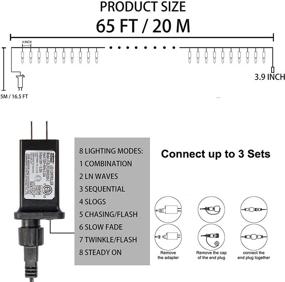 img 2 attached to 65FT Dazzle Bright 200 LED Christmas Mini String Lights - 8 Modes Purple Xmas Decorations for Indoor Outdoor Room Garden Holiday Party - Fairy Lights with Enhanced SEO
