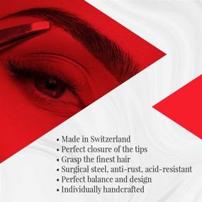 img 1 attached to 💗 Effortlessly Precise: Rubis Switzerland Slanted Tip Tweezer with Heart Detail