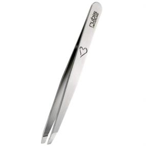 img 4 attached to 💗 Effortlessly Precise: Rubis Switzerland Slanted Tip Tweezer with Heart Detail