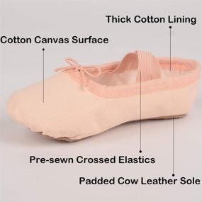 img 2 attached to 🩰 RUQIJI Canvas Ballet Shoes - Perfect Fit for Girls, Toddlers, Kids and Women - Full Sole Ballet Slippers for Enhanced Dance Practice