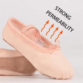 img 1 attached to 🩰 RUQIJI Canvas Ballet Shoes - Perfect Fit for Girls, Toddlers, Kids and Women - Full Sole Ballet Slippers for Enhanced Dance Practice