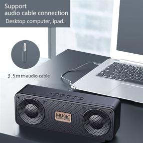 img 1 attached to 🔊 Усовершенствованный портативный Bluetooth-динамик 5.0 с 3D стерео и высокими басами, 18 часов воспроизведения, встроенным микрофоном, FM-радио, беспроводной дальностью 100 футов - идеально подходит для отдыха на свежем воздухе и путешествий с басом