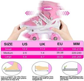 img 1 attached to 🌈 Fun Illuminating Roller Skates for Girls and Boys - Adjustable, 8 Wheels, Perfect for Kids Beginners