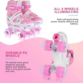 img 3 attached to 🌈 Fun Illuminating Roller Skates for Girls and Boys - Adjustable, 8 Wheels, Perfect for Kids Beginners