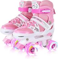 🌈 fun illuminating roller skates for girls and boys - adjustable, 8 wheels, perfect for kids beginners logo