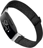 joyozy glitter black elastic bands with adjustable soft strap, compatible with fitbit inspire/inspire 2/inspire hr/fitbit ace 2, wristbands accessories replacement bands for women men logo