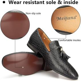 img 2 attached to MEIJIANA Classic Leather Loafers for Men's Wedding, Slip-On Shoes