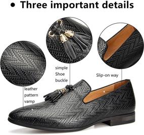 img 3 attached to MEIJIANA Classic Leather Loafers for Men's Wedding, Slip-On Shoes