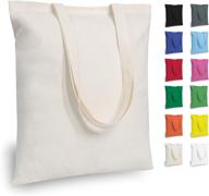 🛍️ topdesign 5, 12, 24, 48 & 192-pack cotton tote bags: economical, lightweight & reusable shopping bags for diy & more логотип