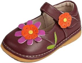 img 1 attached to 👶 Little Mae's Boutique Mary Jane Squeaky Shoes: Soft Sole Walking Shoes with Removable Squeaker and Adjustable Velcro Strap for Toddler Girls