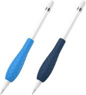 🖊️ moko silicone grip holder: ergo protective sleeve for apple pencil 1st / 2nd gen - blue & midnight blue, 2 pack logo