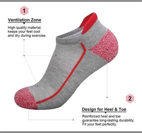 img 3 attached to 🧦 Heatuff Women's Low Cut Ankle Athletic Socks - Cushioned Running Performance Breathable Tab Sock (Pack of 6)