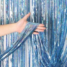 img 3 attached to 🎉 CYLMFC Foil Fringe Curtains: Stunning Party Decorations - 2 Pack 3 x 8ft Tinsel Backdrop for Memorable Celebrations, Weddings, Bridal Showers & Bachelorettes