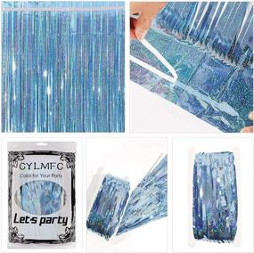 img 1 attached to 🎉 CYLMFC Foil Fringe Curtains: Stunning Party Decorations - 2 Pack 3 x 8ft Tinsel Backdrop for Memorable Celebrations, Weddings, Bridal Showers & Bachelorettes