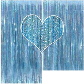 img 4 attached to 🎉 CYLMFC Foil Fringe Curtains: Stunning Party Decorations - 2 Pack 3 x 8ft Tinsel Backdrop for Memorable Celebrations, Weddings, Bridal Showers & Bachelorettes