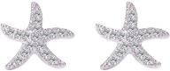 🌟 stunning starfish stud earrings for women - cz pave & charm starfish earrings in 14k gold/white gold logo