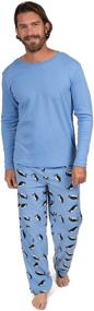 img 2 attached to Leveret Pajamas Cotton Fleece Penguin Men's Clothing for Sleep & Lounge