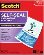 📚 scotch self-seal laminating pouches: 25 pack, letter size (ls854-25g-wm) - easy & efficient lamination solution logo