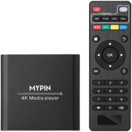 📺 enhanced 4k media player with remote control - mp4, mkv, avi support for 8tb hdd/usb/tf card - hdmi 7.1 surround sound - black logo