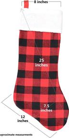 img 3 attached to 🧦 Impressively Festive: Iconikal Fabric 25-Inch Christmas Stocking Red Buffalo Plaid - 5-Pack!
