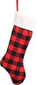 img 2 attached to 🧦 Impressively Festive: Iconikal Fabric 25-Inch Christmas Stocking Red Buffalo Plaid - 5-Pack!