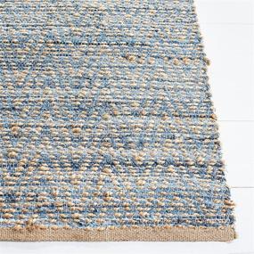 img 2 attached to 🏖️ Safavieh Cape Cod Collection Handmade Coastal Braided Jute Area Rug, 3' x 5', Natural/Blue