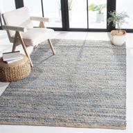 🏖️ safavieh cape cod collection handmade coastal braided jute area rug, 3' x 5', natural/blue logo