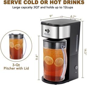 img 1 attached to ☕ Efficient and Versatile LITIFO Iced Tea Maker and Iced Coffee Maker with Taste Customization – 3-Quart Pitcher, Sliding Strength Selector, Stainless Steel Decoration, Black