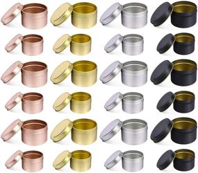 img 4 attached to 🕯️ Candle Tin Cans with Lids, 24-Pack of 12 Teal Tin Cans, 8-oz & 4-oz Sizes, Ideal for Candles, Arts & Crafts, Storage, and More