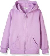 👕 soft brushed fleece zip-up hooded sweatshirt hoodie for boys or girls, ages 4-12 - kid nation logo
