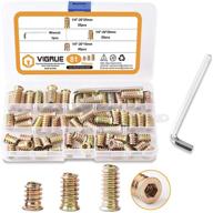 🔩 vigrue 81pcs furniture screw in nut threaded inserts assortment set for wood bolt fastener connector - hex socket drive, flanged - includes hex spanner logo