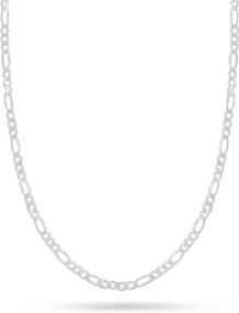img 4 attached to Pori Jewelers 925 Sterling Silver Figaro Chain Necklace - Made in Italy - Lobster Claw Clasp - Wide Range of Sizes Available