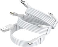 mfi certified iphone charger 6ft 3pack - lightning cable 6foot long usb cables - fast charging cord for iphone 12 mini 12 pro max xs xr x 6 airpods-2m (white) logo