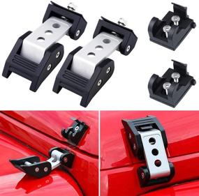 img 4 attached to 🔒 Cllena Silver Latch Lock Hood Catch Kit for Jeep Wrangler JK JKU 2007-2018 - Improved SEO