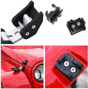 img 2 attached to 🔒 Cllena Silver Latch Lock Hood Catch Kit for Jeep Wrangler JK JKU 2007-2018 - Improved SEO