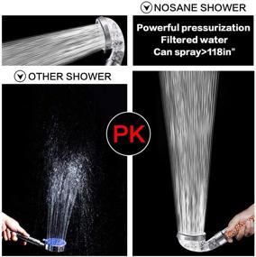 img 2 attached to 🚿 High Pressure Water Saving Handheld Showerhead with Hose & Filter Filtration - 3 Mode Function Spray for Dry Skin, Hair Care