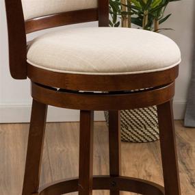 img 2 attached to Christopher Knight Home 296632 Mallik Fabric Swivel Armless Barstool, Beige: Elegant and Versatile Seating Solution for Your Bar Area