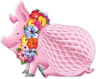 🌺 beistle luau pig table centerpiece decoration - summer tropical hawaiian theme party supplies, package of 1, multicolored logo