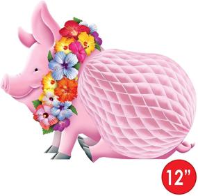 img 3 attached to 🌺 Beistle Luau Pig Table Centerpiece Decoration - Summer Tropical Hawaiian Theme Party Supplies, Package of 1, Multicolored