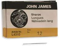 🧵 top-quality john james sharp beading needles, size 12, 25 pack – perfect for beading projects logo