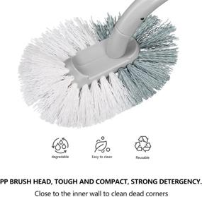 img 1 attached to 🚽 NileHome Lightweight Wall-Mounted Toilet Brush and Holder: Efficient Bathroom Cleaning Brush Set with Curved Handle, Durable Bristles, and Toilet Bowl Scrubber